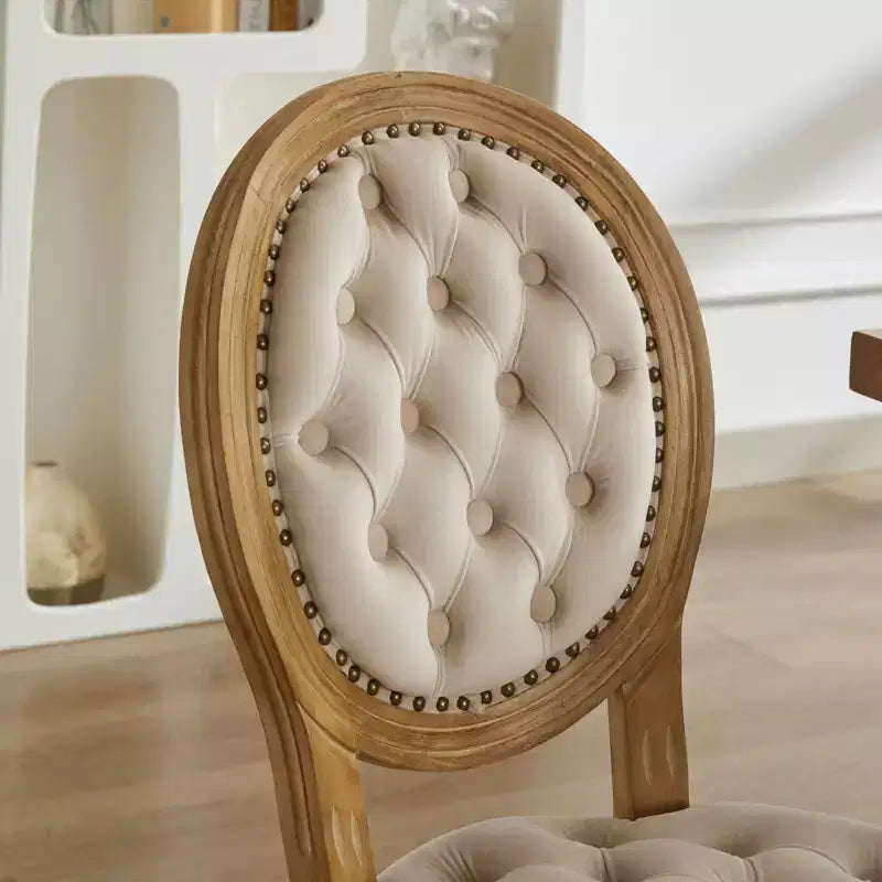 TUYOHW Lot de 2 Chaises Roi Louis, Chaises de Salle à Manger Capitonnées Élégantes Style Français pour la Décoration Intérieure, Chaises d'Appoint Élégantes avec Pieds en Bois d'Hévéa Massif