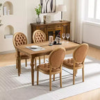 TUYOHW Lot de 2 Chaises Roi Louis, Chaises de Salle à Manger Capitonnées Élégantes Style Français pour la Décoration Intérieure, Chaises d'Appoint Élégantes avec Pieds en Bois d'Hévéa Massif