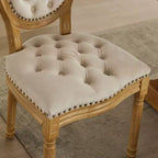 TUYOHW Lot de 2 Chaises Roi Louis, Chaises de Salle à Manger Capitonnées Élégantes Style Français pour la Décoration Intérieure, Chaises d'Appoint Élégantes avec Pieds en Bois d'Hévéa Massif