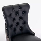 TUYOHW Lot de 2 chaises de salle à manger capitonnées bicolores, chaises d'appoint modernes avec clous décoratifs pour salle à manger et cuisine, revêtement en PU et velours, décoration intérieure