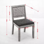 TUYOHW Lot de 2 chaises de salle à manger en rotin de style bohème, chaises d'appoint en lin rembourré doux, chaises de cuisine en bois d'hévéa massif, décoration intérieure