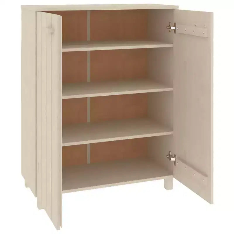 vidaXL Meuble à chaussures marron miel en bois de pin massif, bois d'ingénierie 85x40x108 cm