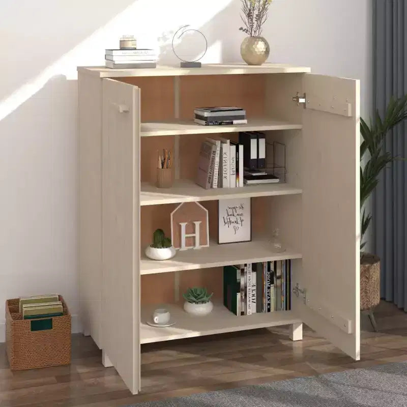 vidaXL Meuble à chaussures marron miel en bois de pin massif, bois d'ingénierie 85x40x108 cm
