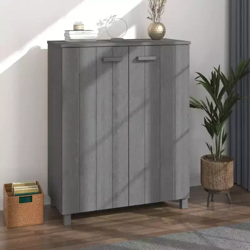 vidaXL Meuble à chaussures marron miel en bois de pin massif, bois d'ingénierie 85x40x108 cm