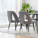 TUYOHW Lot de 2 chaises de salle à manger contemporaines, chaises d'appoint élégantes pour salle à manger, chaises d'appoint chics avec dossier clouté pour cuisine, décoration intérieure