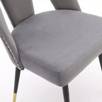 TUYOHW Lot de 2 chaises de salle à manger contemporaines, chaises d'appoint élégantes pour salle à manger, chaises d'appoint chics avec dossier clouté pour cuisine, décoration intérieure