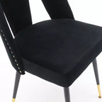TUYOHW Lot de 2 chaises de salle à manger contemporaines, chaises d'appoint élégantes pour salle à manger, chaises d'appoint chics avec dossier clouté pour cuisine, décoration intérieure