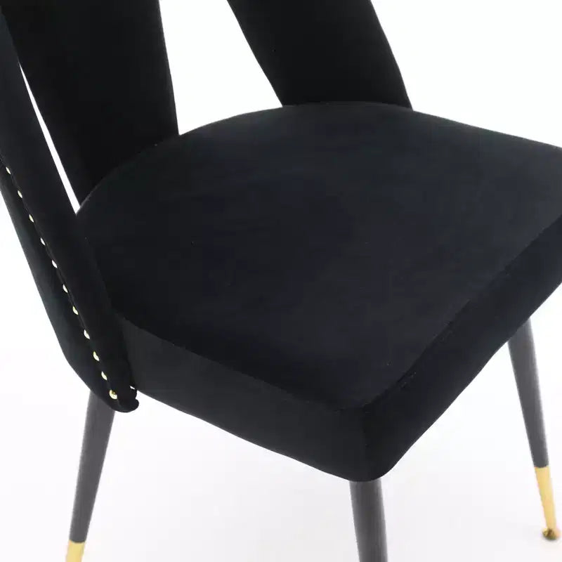 TUYOHW Lot de 2 chaises de salle à manger contemporaines, chaises d'appoint élégantes pour salle à manger, chaises d'appoint chics avec dossier clouté pour cuisine, décoration intérieure