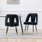 TUYOHW Lot de 2 chaises de salle à manger contemporaines, chaises d'appoint élégantes pour salle à manger, chaises d'appoint chics avec dossier clouté pour cuisine, décoration intérieure