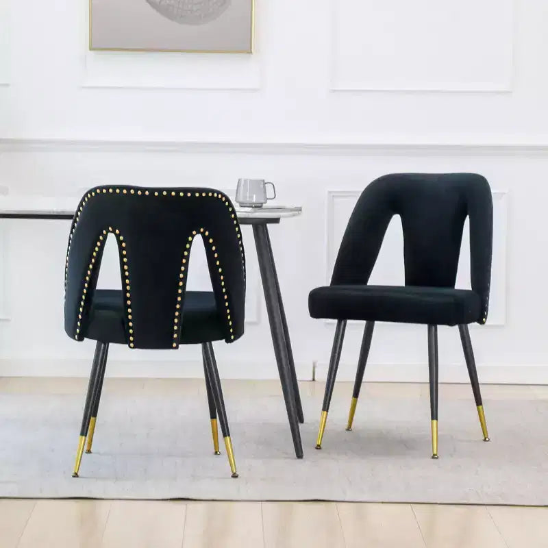 TUYOHW Lot de 2 chaises de salle à manger contemporaines, chaises d'appoint élégantes pour salle à manger, chaises d'appoint chics avec dossier clouté pour cuisine, décoration intérieure