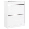 vidaXL Shoe Cabinet White Solid pine wood 30.3 in x 13.8 in x 37.8 in