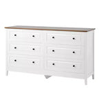 AEELLEEA Chest of Drawers 6 Drawer Organizer Storage Chest Cabinet for Bedroom Living Room Hallway Entryway White