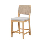 Christopher Knight Home Ororon Tabourets de comptoir bohèmes rembourrés en rotin et bois d'hévéa (lot de 2)