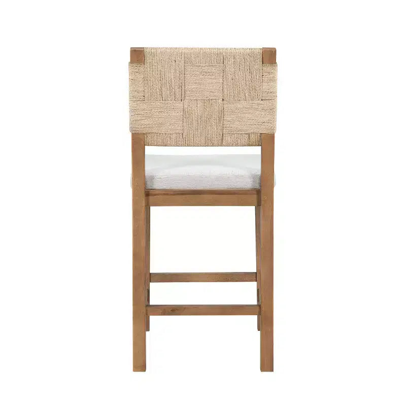 Christopher Knight Home Ororon Tabourets de comptoir bohèmes rembourrés en rotin et bois d'hévéa (lot de 2)