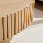 MAYEERTY Table Basse Ovale Moderne de 111 cm, Table d'Appoint Faite Main avec Piètement Robuste pour Salon, Chambre, Petit Espace
