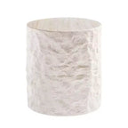 MAYEERTY Table Basse Ronde Moderne de 40 cm en Faux marbre, Table d'appoint en Fibre de Verre pour Salon Chambre, Aucun Assemblage Requis