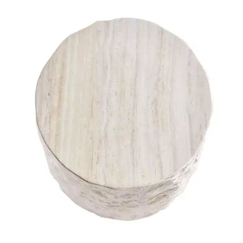 MAYEERTY Table Basse Ronde Moderne de 40 cm en Faux marbre, Table d'appoint en Fibre de Verre pour Salon Chambre, Aucun Assemblage Requis