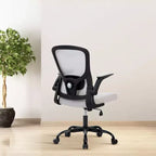 Chaise de bureau en maille avec support lombaire réglable, accoudoirs relevables, chaise de travail roulante, chaise d'ordinateur confortable grise