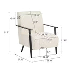 MAYEERTY Lot de 2 chaises longues modernes 67 cm, revêtement en polyester, cadre en métal robuste, coussins confortables, salon, chambre, bureau, gris bleu