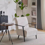 MAYEERTY Lot de 2 chaises longues modernes 67 cm, revêtement en polyester, cadre en métal robuste, coussins confortables, salon, chambre, bureau, gris bleu
