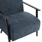 MAYEERTY Lot de 2 chaises longues modernes 67 cm, revêtement en polyester, cadre en métal robuste, coussins confortables, salon, chambre, bureau, gris bleu