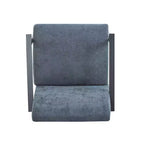 MAYEERTY Lot de 2 chaises longues modernes 67 cm, revêtement en polyester, cadre en métal robuste, coussins confortables, salon, chambre, bureau, gris bleu