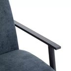 MAYEERTY Lot de 2 chaises longues modernes 67 cm, revêtement en polyester, cadre en métal robuste, coussins confortables, salon, chambre, bureau, gris bleu