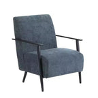 MAYEERTY Lot de 2 chaises longues modernes 67 cm, revêtement en polyester, cadre en métal robuste, coussins confortables, salon, chambre, bureau, gris bleu
