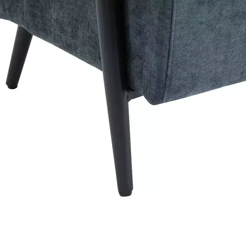 MAYEERTY Lot de 2 chaises longues modernes 67 cm, revêtement en polyester, cadre en métal robuste, coussins confortables, salon, chambre, bureau, gris bleu