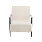 MAYEERTY Lot de 2 chaises longues modernes 67 cm, revêtement en polyester, cadre en métal robuste, coussins confortables, salon, chambre, bureau, gris bleu