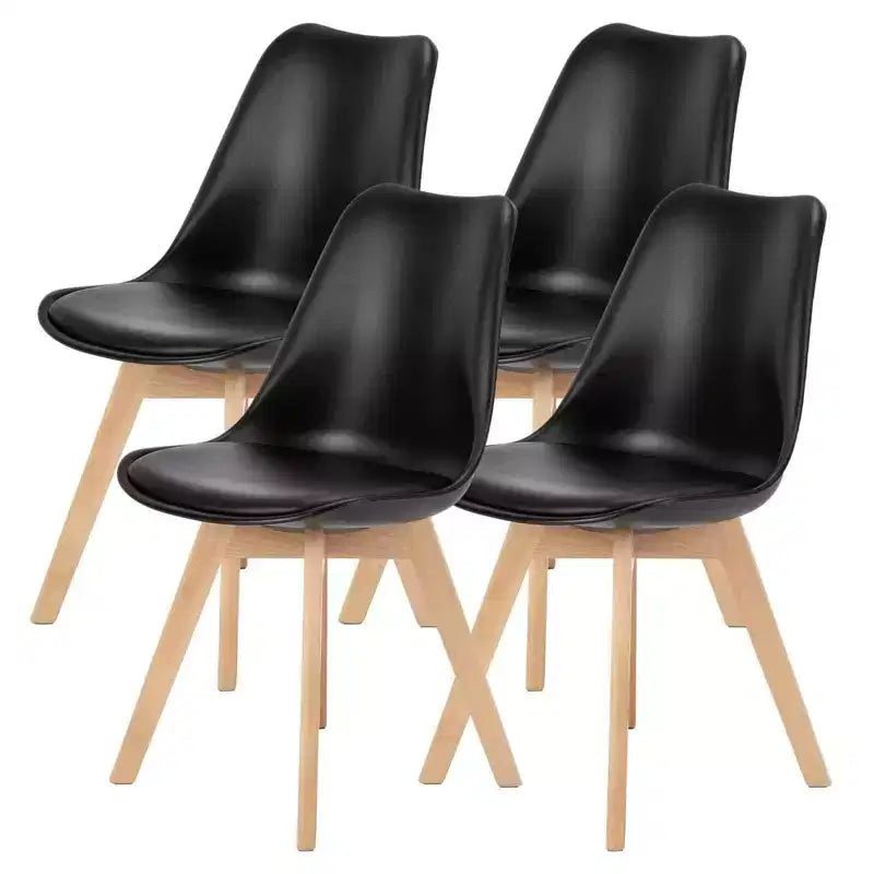 TUYOHW 18.3 Chaises de salle à manger élégantes, lot de 4, chaises d'appoint ergonomiques en bois de hêtre, chaises sans accoudoirs modernes et minimalistes pour salle à manger et cuisine.