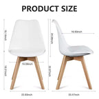 TUYOHW 18.3 Chaises de salle à manger élégantes, lot de 4, chaises d'appoint ergonomiques en bois de hêtre, chaises sans accoudoirs modernes et minimalistes pour salle à manger et cuisine.