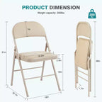 TUYOHW 18 Chaises pliantes de salle à manger, lot de 2/4, chaises d'appoint en cuir imperméable pour cuisine et salle à manger, pieds en métal robustes avec capacité de 159 kg