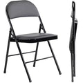TUYOHW 18 Foldable Dining Chairs Set of 2/4,Waterproof Leather Side Chairs for Kitchen and Dining Room,Sturdy Metal Legs with 350lbs Capacity