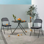 Chaise de salle à manger en cuir PU TUYOHW avec assise et dossier rembourrés, chaises pliantes sans accoudoirs avec structure métallique pour événements intérieurs et extérieurs, fêtes