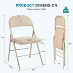 Chaise de salle à manger en cuir PU TUYOHW avec assise et dossier rembourrés, chaises pliantes sans accoudoirs avec structure métallique pour événements intérieurs et extérieurs, fêtes