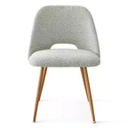Lot de 2 chaises de salle à manger tapissées Boucle, chaises de cuisine modernes et confortables avec dossier incurvé et pieds en métal - Panipeachy