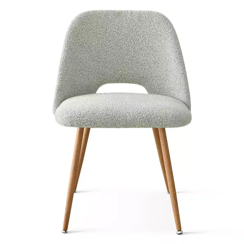 Lot de 2 chaises de salle à manger tapissées Boucle, chaises de cuisine modernes et confortables avec dossier incurvé et pieds en métal - Panipeachy
