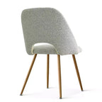 Lot de 2 chaises de salle à manger tapissées Boucle, chaises de cuisine modernes et confortables avec dossier incurvé et pieds en métal - Panipeachy