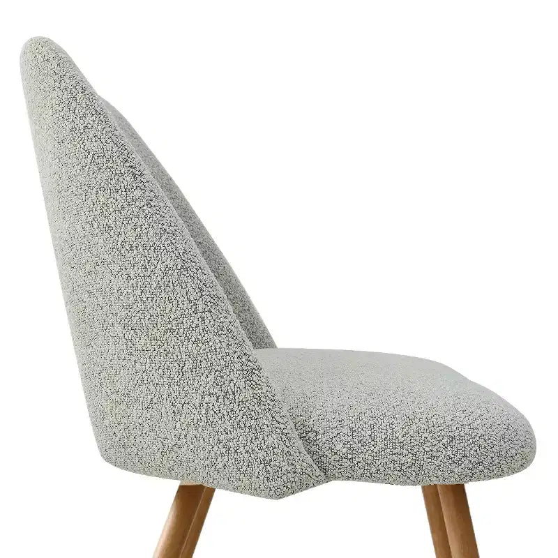 Lot de 2 chaises de salle à manger tapissées Boucle, chaises de cuisine modernes et confortables avec dossier incurvé et pieds en métal - Panipeachy