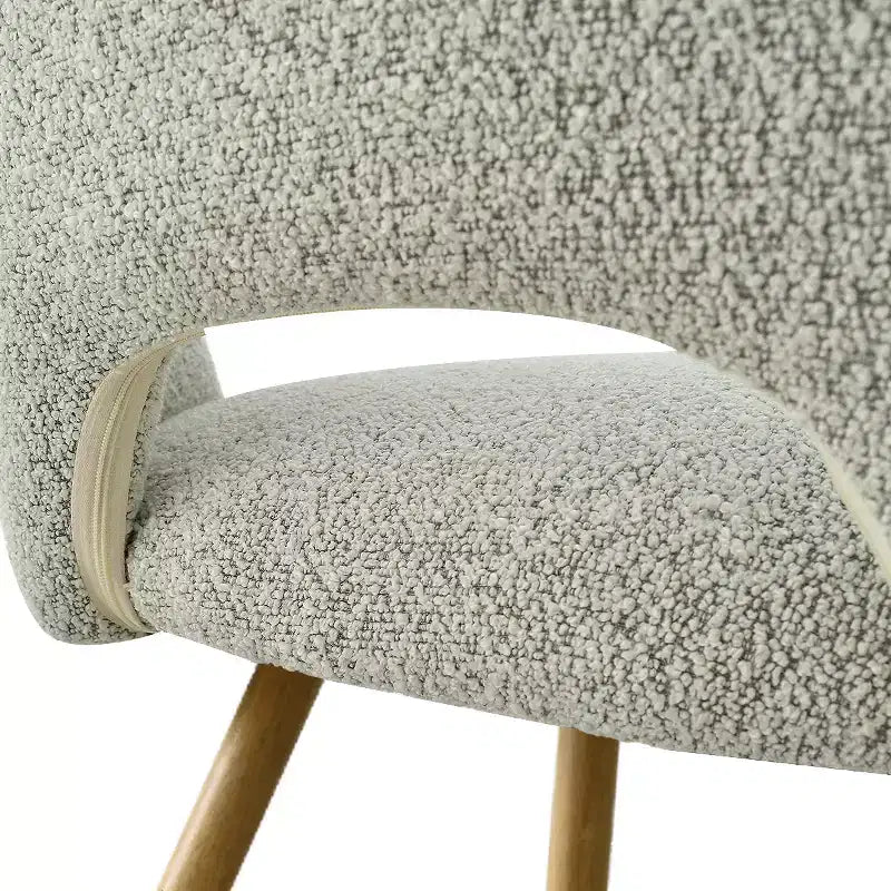 Lot de 2 chaises de salle à manger tapissées Boucle, chaises de cuisine modernes et confortables avec dossier incurvé et pieds en métal - Panipeachy