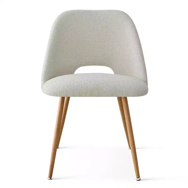 Lot de 2 chaises de salle à manger tapissées Boucle, chaises de cuisine modernes et confortables avec dossier incurvé et pieds en métal - Panipeachy