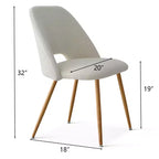 Lot de 2 chaises de salle à manger tapissées Boucle, chaises de cuisine modernes et confortables avec dossier incurvé et pieds en métal - Panipeachy