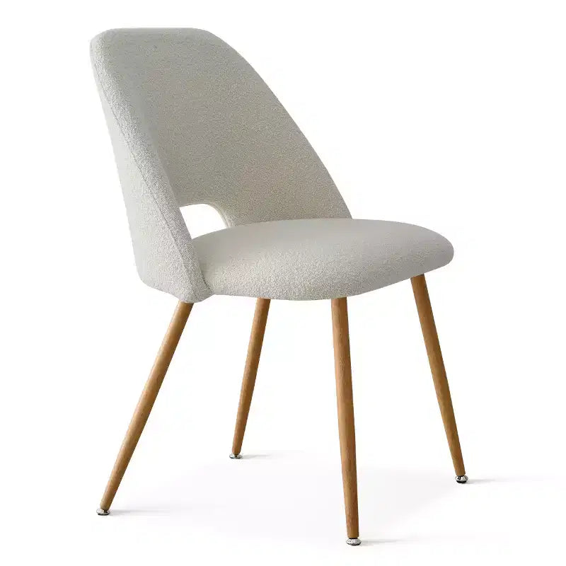 Lot de 2 chaises de salle à manger tapissées Boucle, chaises de cuisine modernes et confortables avec dossier incurvé et pieds en métal - Panipeachy