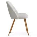 Lot de 2 chaises de salle à manger tapissées Boucle, chaises de cuisine modernes et confortables avec dossier incurvé et pieds en métal - Panipeachy