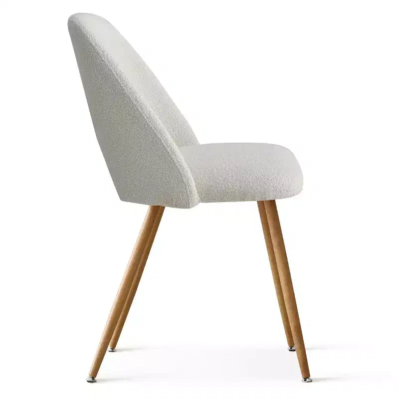 Lot de 2 chaises de salle à manger tapissées Boucle, chaises de cuisine modernes et confortables avec dossier incurvé et pieds en métal - Panipeachy