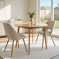 Boucl Upholstered Dining Chairs Set of 2, Modern Comfortable Kitchen Chairs with Curved Backrest and Metal Legs - Panipeachy