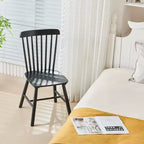 Lot de 4 chaises de salle à manger en bois massif de style campagnard avec dossier haut, chaises d'appoint vintage pour la cuisine, la salle à manger ou le salon-Panipeachy