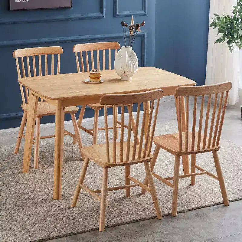 Lot de 4 chaises de salle à manger en bois massif de style campagnard avec dossier haut, chaises d'appoint vintage pour la cuisine, la salle à manger ou le salon-Panipeachy