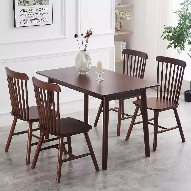 Lot de 4 chaises de salle à manger en bois massif de style campagnard avec dossier haut, chaises d'appoint vintage pour la cuisine, la salle à manger ou le salon-Panipeachy